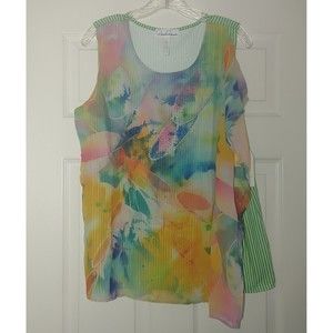Dawn Davis Butterfly Whirlwind Art To Wear Sleeveless Shirt Size Large New